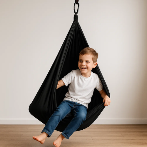 Katoenen Hangcocon voor Kinderen 100x280 cm Zintuiglijke Ontspanning Therapieschommel Sensorisch Roze Blauw | Sansoti