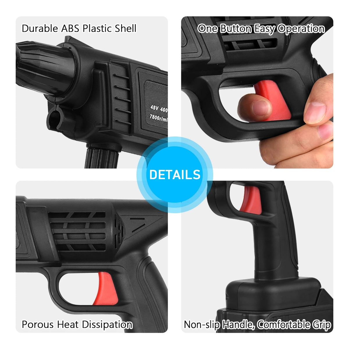 Cordless Pressure Washer 70 Bar 1500W Battery-Powered Water Sprayer for Patio, Car and Garden Cleaning | Sansoti