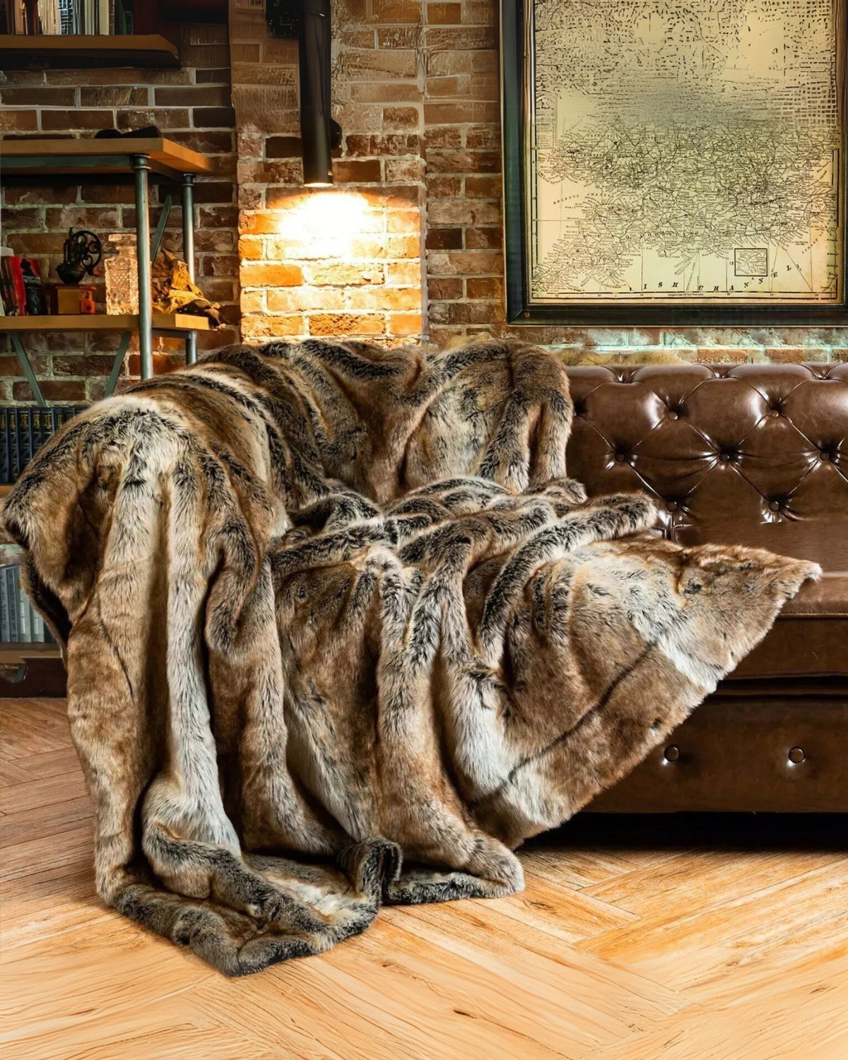 Kunstfell Plaid 127x152cm oder 150x200cm Weiß Braun Grau Gold Skandinavisches Wohnzimmer Schlafzimmer Dekorativ Luxus Weiches Textil Premium Wohndecke | Sansoti