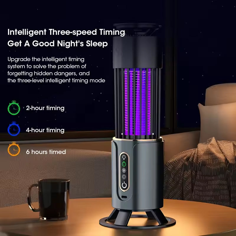 Electric Insect Trap UV Light 360° Protection Mosquito Control Timer Function Night Light Rechargeable | Sansoti