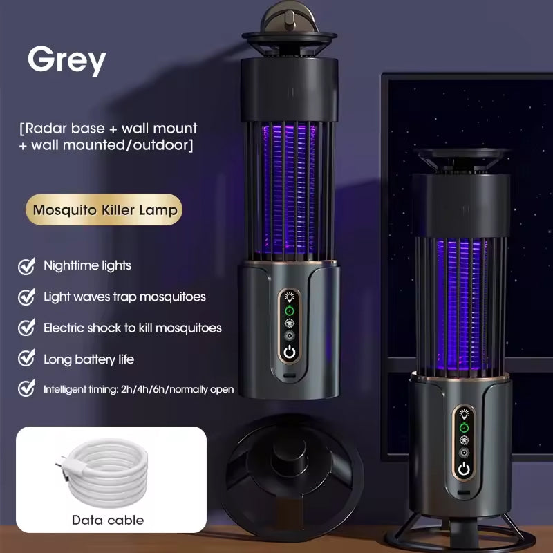 Electric Insect Trap UV Light 360° Protection Mosquito Control Timer Function Night Light Rechargeable | Sansoti