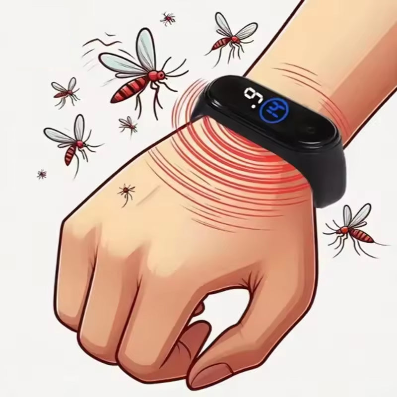 Draagbare Ultrasonische Muggenverdrijver Polsband Chemievrij Insectenbescherming voor Outdoor Camping Wandelen | Sansoti