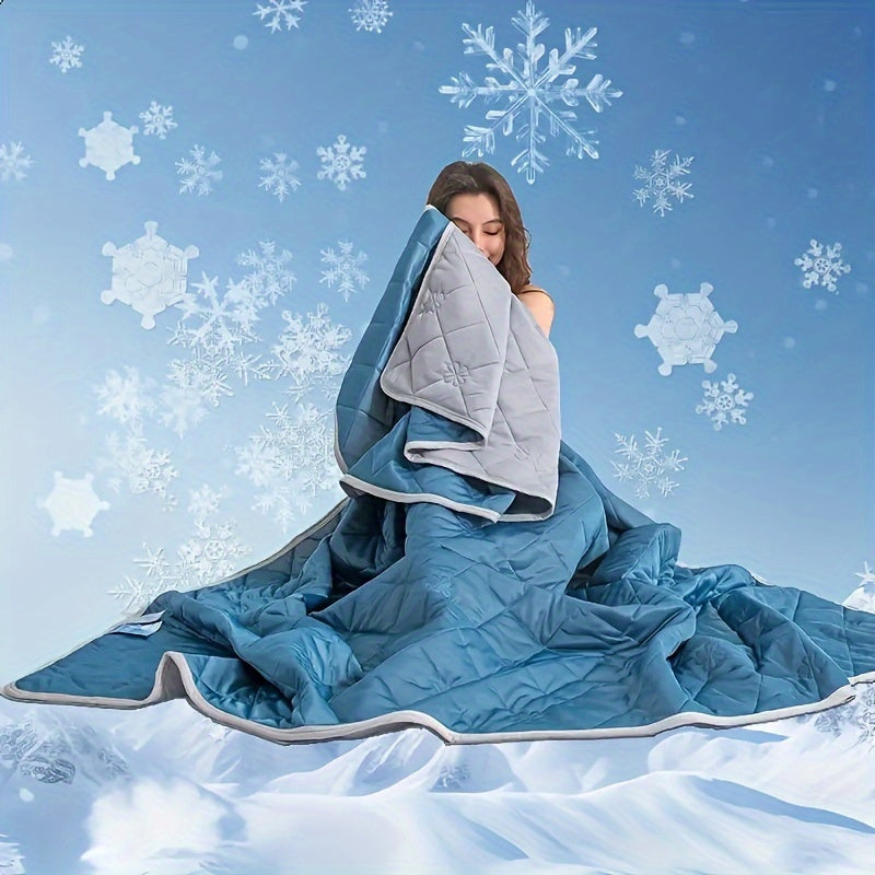 Reversible Summer Blanket – Lightweight Cooled Bed Cover for Warm Nights | Satin Finish & Geometric Stitch Pattern | 150-229 cm | Sansoti