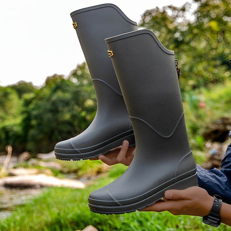 Tall Waterproof Boots Non-Slip Outdoor Women's and Men's Rain Footwear Rubber Garden City Walking | Sansoti