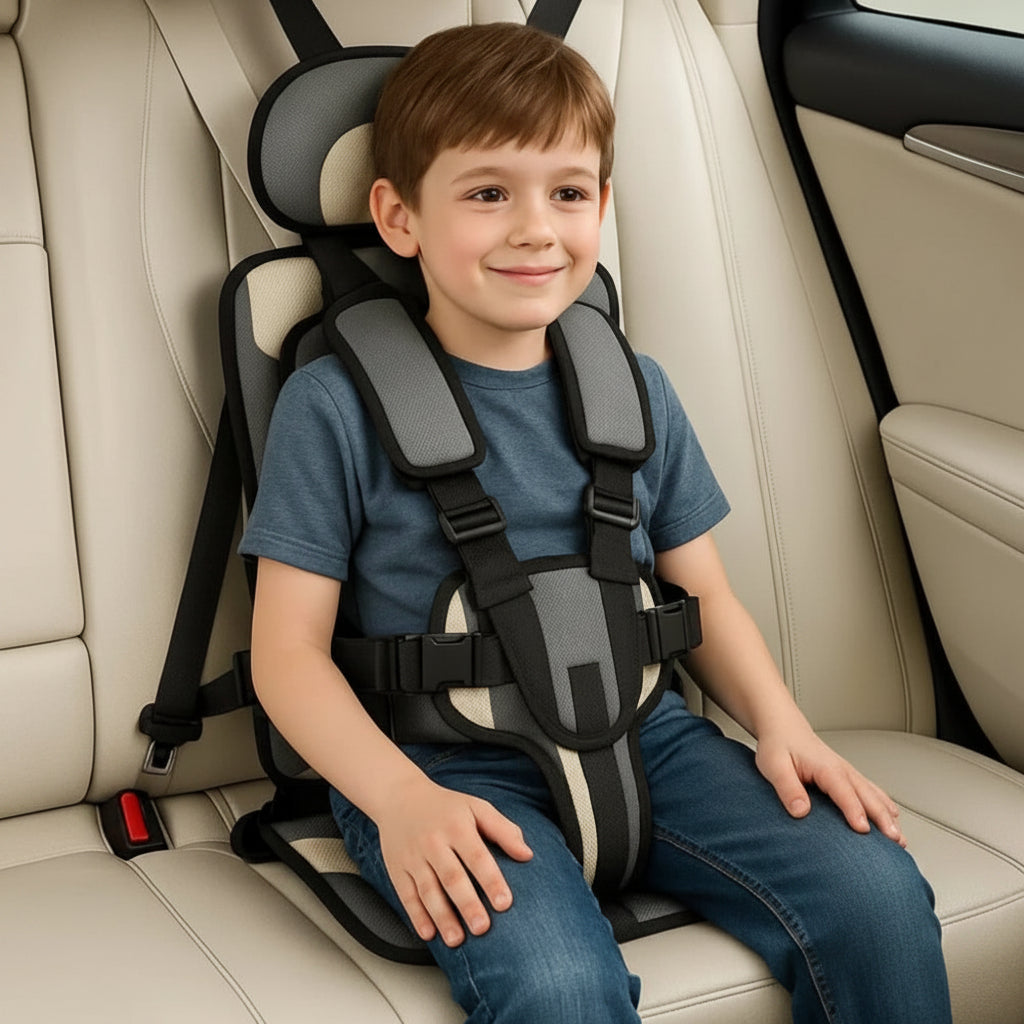 Portable Child Safety Harness with 5-Point Seat Belt, Foldable for Car Seats and Home, Ages 1-14, Safe Travel for Children | Sansoti
