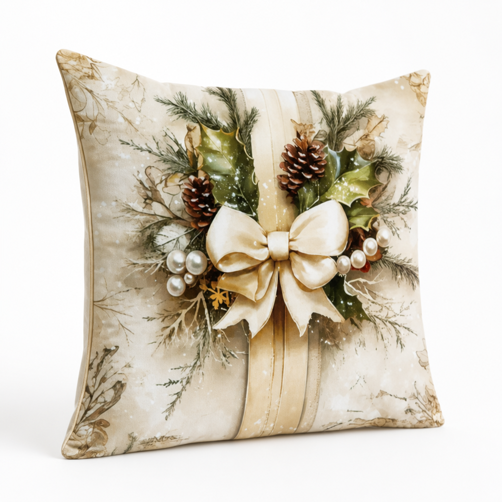 Fluwelen Kussenhoes met Feestmotief 45×45 cm Goud Katoen-Polyester Ritssluiting Vierkant Decoratief Interieur | Sansoti