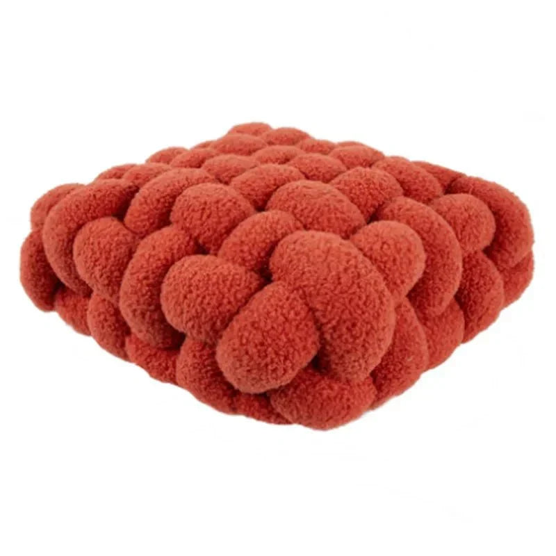 Geknoopt Sierkussen Zacht Pluche Katoen | Decoratief Zitkussen Scandinavisch Design Woonkamer Slaapkamer | Sansoti