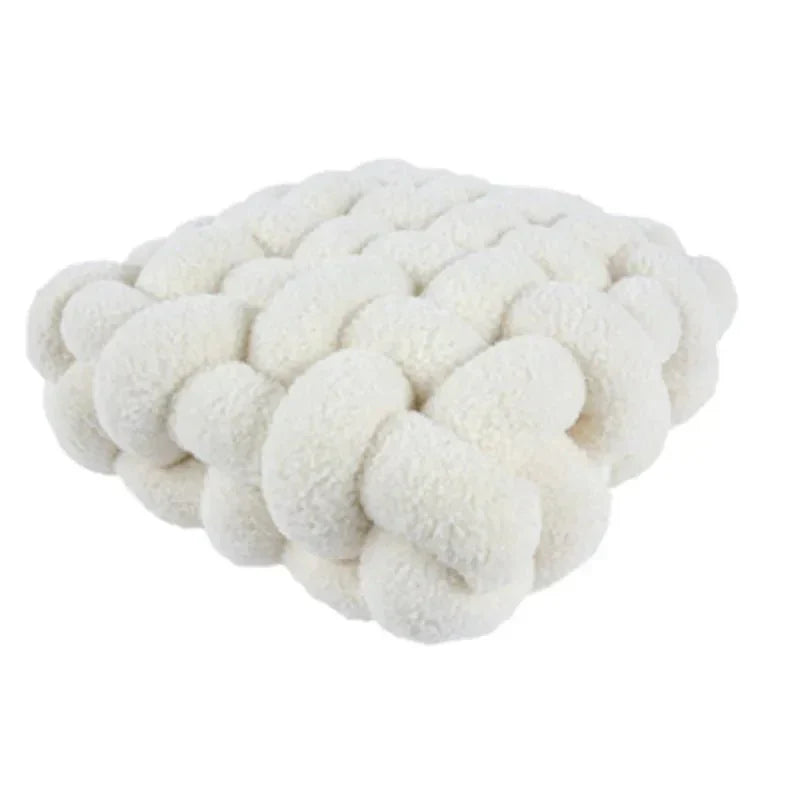 Geknoopt Sierkussen Zacht Pluche Katoen | Decoratief Zitkussen Scandinavisch Design Woonkamer Slaapkamer | Sansoti