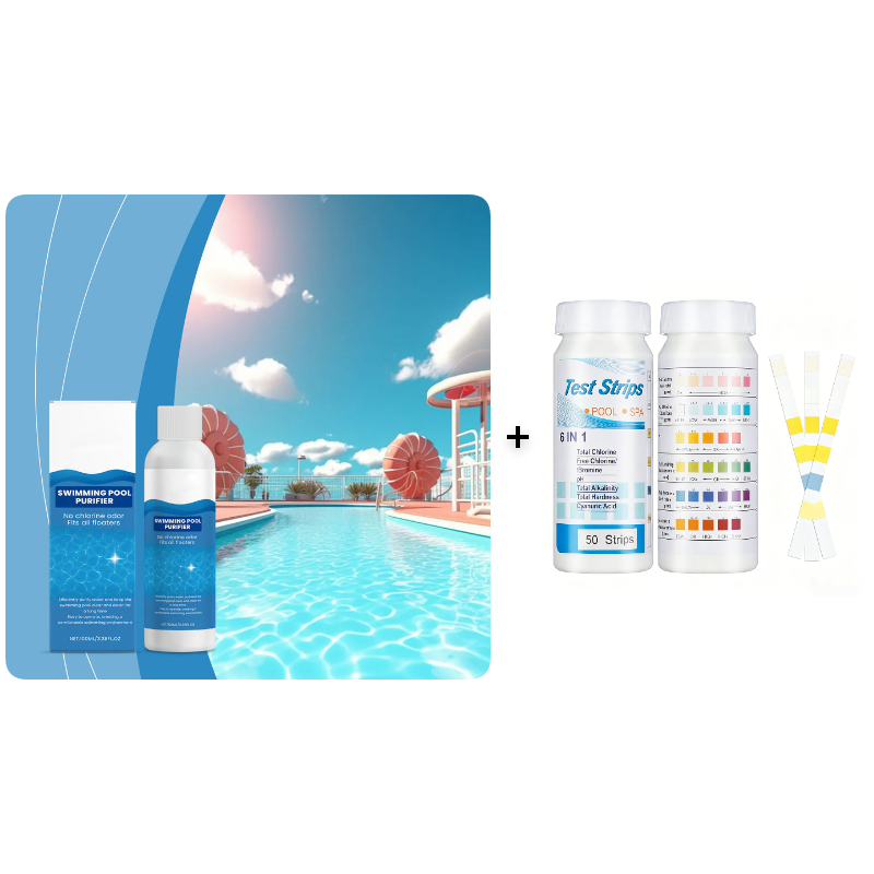 Schwimmbad-Pflegeflüssigkeit 100 ml chlorfrei für kristallklares Wasser und Algenbekämpfung | geeignet für aufblasbares Schwimmbecken, Jacuzzi, Whirlpool, Sprudelbad | Sansoti
