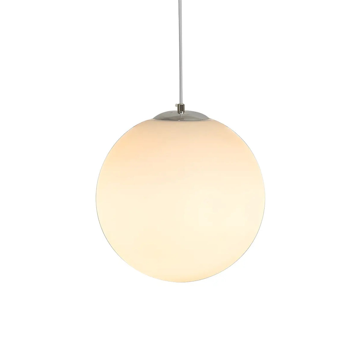 Moderne Witte Globe Hanglamp van Glas met Ronde Bolvorm in Diverse Maten voor Eetkamer en Woonkamer | Sansoti