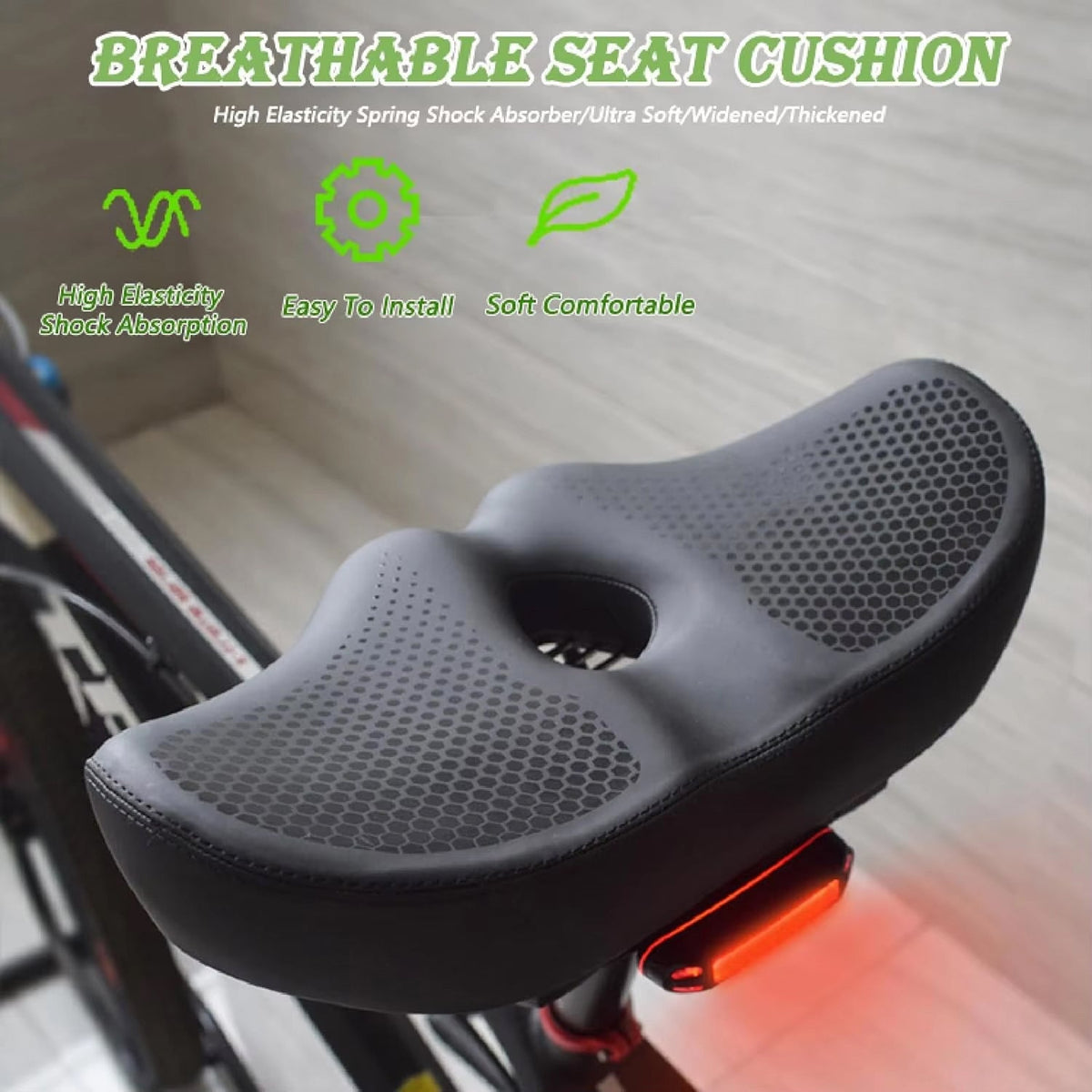 Nose-Free Bicycle Saddle with Shock Absorption Widened Seating Comfort for Long Rides Touring Bikes Ergonomic Comfort | Sansoti