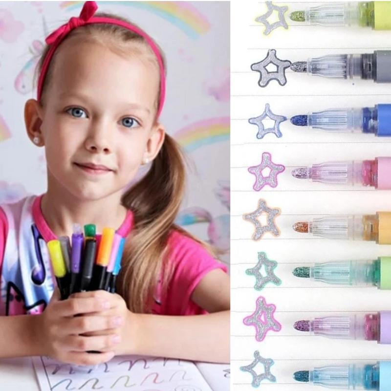 Metallic Marker Set 12 Colors for Paper Glass Plastic Creative Drawing Crafts DIY Projects Hobby | Sansoti