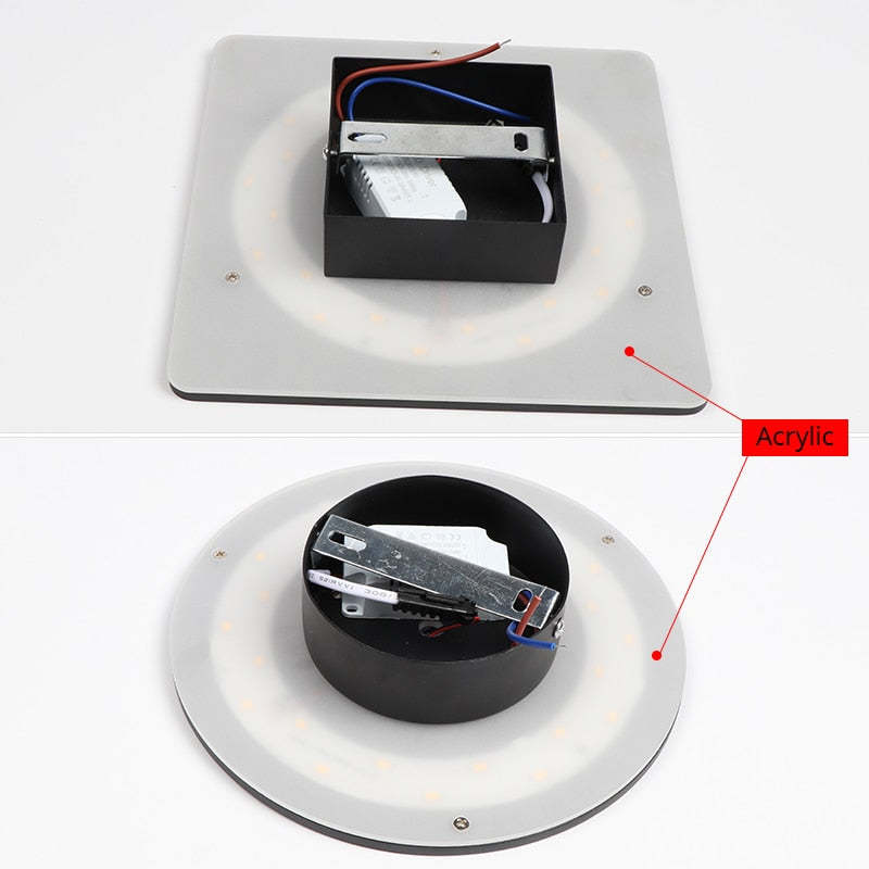 Minimalistische LED Buitenlamp Wandverlichting Metaal Rond Vierkant Waterdicht IP65 Tuinverlichting voor Gang Terras | Sansoti