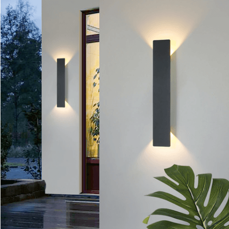 Aluminiowa zewnętrzna lampa ścienna LED, wodoodporna IP65, nowoczesne oświetlenie elewacyjne, tarasowe i ogrodowe | Sansoti