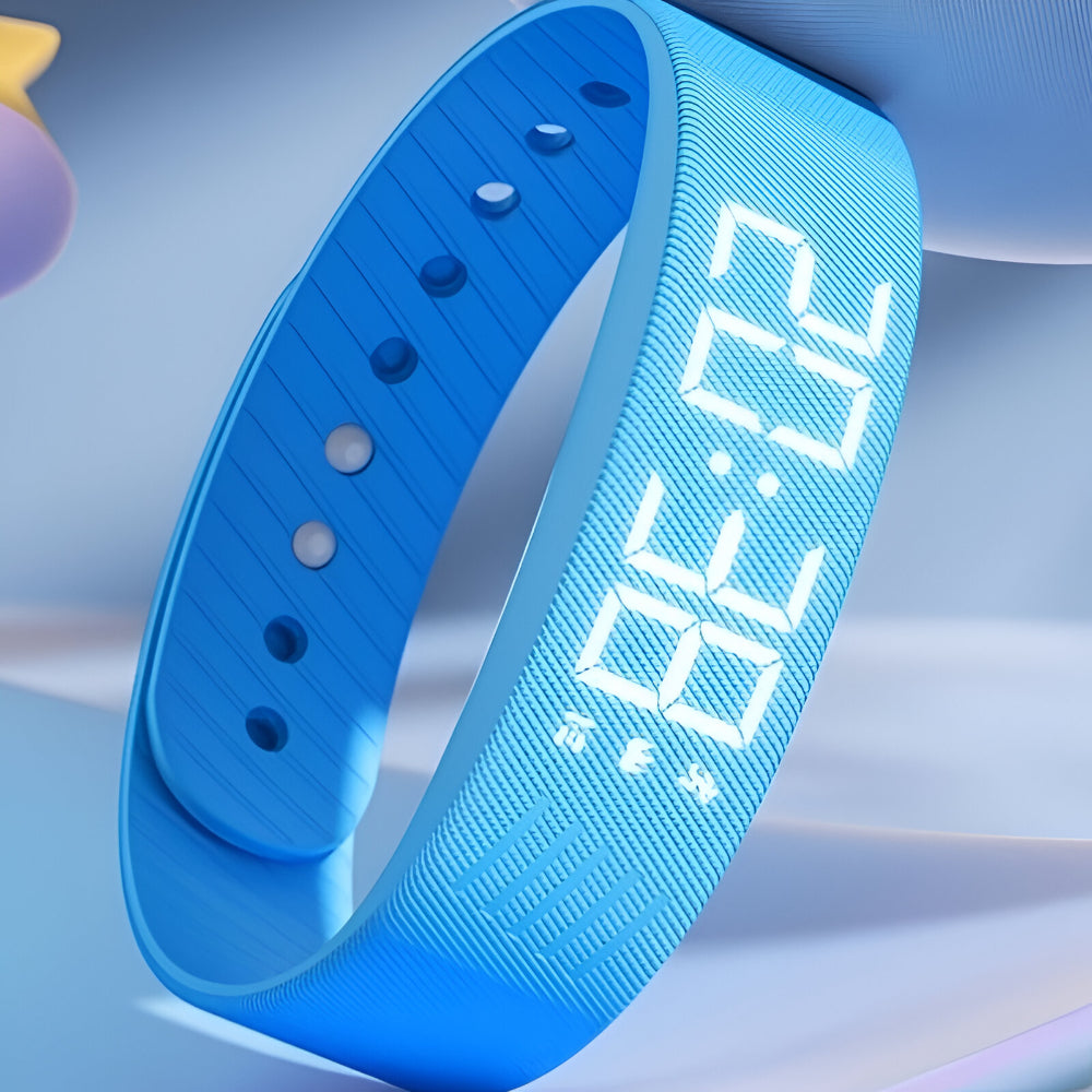 Digital LED Sports Watch with Silicone Band Waterproof Light Women Men Unisex Training Fitness Daily Use USB Rechargeable | Sansoti