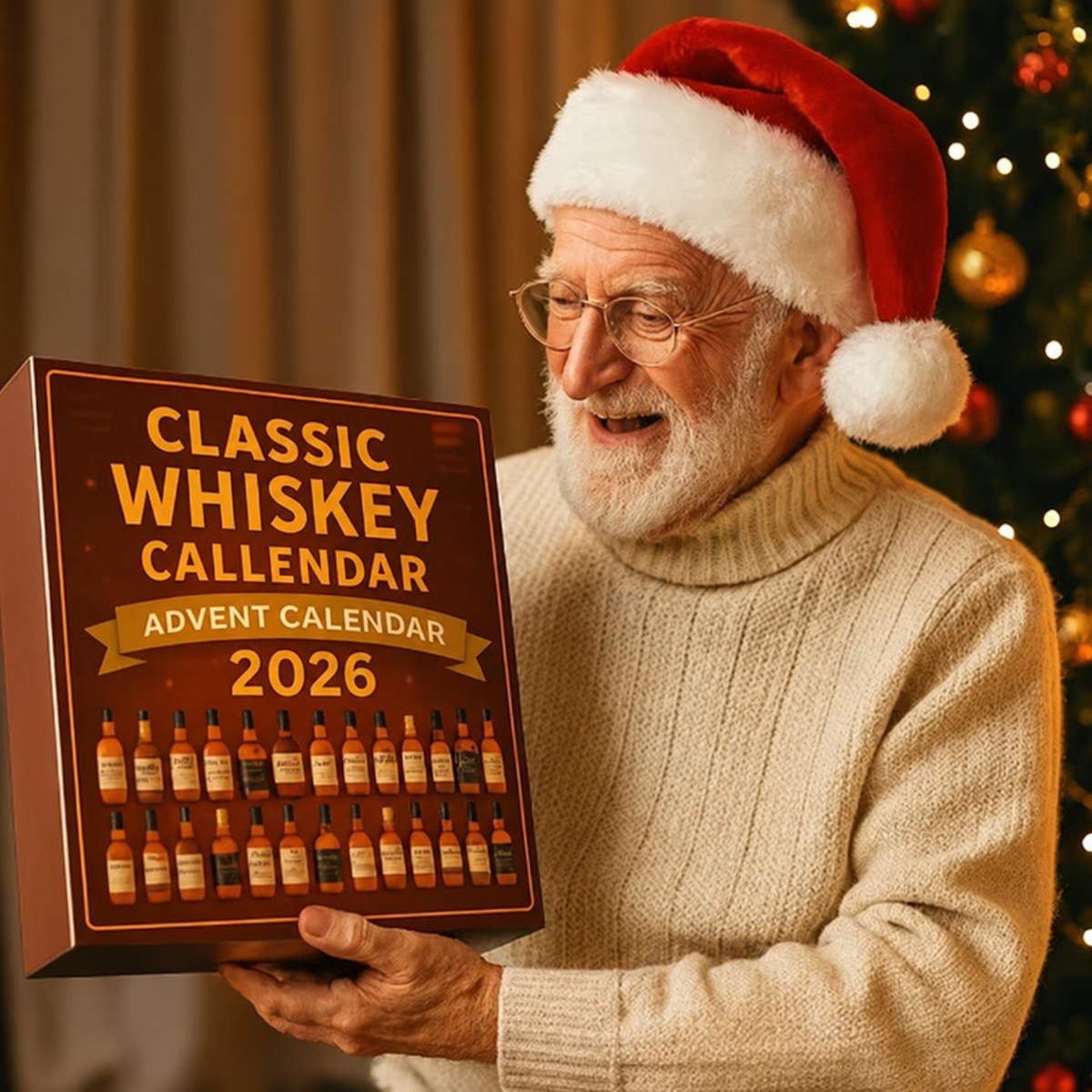 Adventskalender mit Whisky-Miniaturen, 24 Tage, festliche Weihnachtsdekoration, Sammlergeschenk für Whisky-Liebhaber | Sansoti