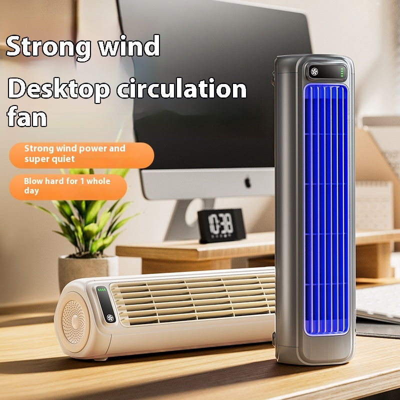 Tower Fan Bladeless USB Modern Gray Quiet Design Compact Cooling 3 Speeds Desk Home Office | Sansoti