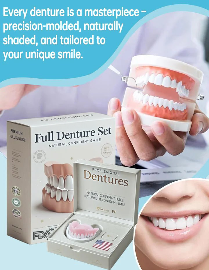 Flexible Denture Set for Upper & Lower Jaw, Reusable, Adjustable, Cosmetic Comfort for Everyday Use | Sansoti