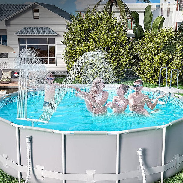 Solarbrunnen für Pool mit RGB LED Beleuchtung für Aufblasbaren Pool | Sansoti