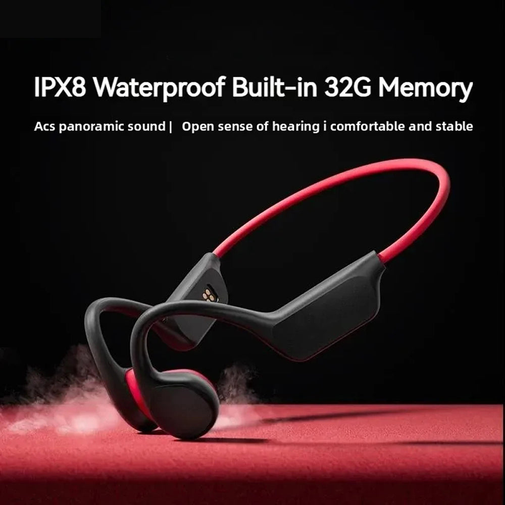 Botgeleiding Zwemkoptelefoon 32GB IPX8 Waterdicht tot 30m met 12 Uur Speeltijd voor Zwemmen Hardlopen | Sansoti