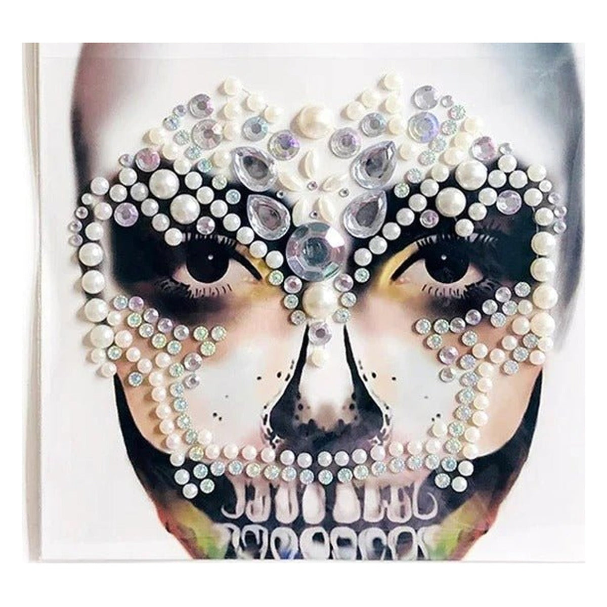 Gesichtsschmuck Halloween Totenkopf Stern Spinne Selbstklebend Acryl Strass Glitzer Party Verkleidung Karneval | Sansoti
