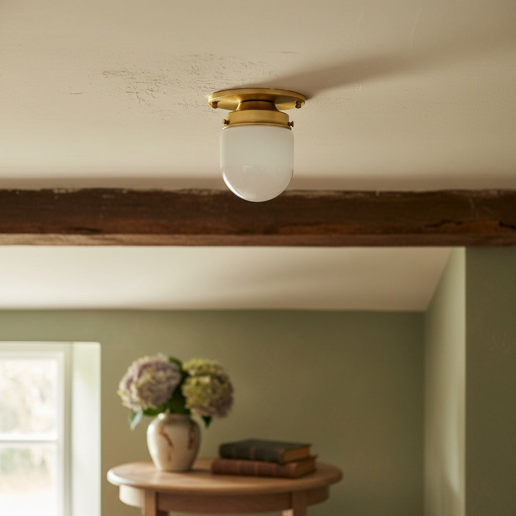 Opalglas Wandleuchte & Deckenleuchte Doppelfunktion Modernes Design Messing | Sansoti