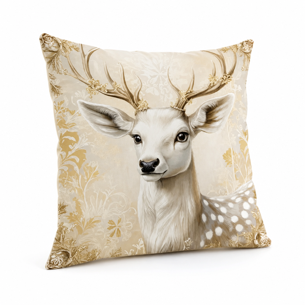 Fluwelen Kussenhoes met Feestmotief 45×45 cm Goud Katoen-Polyester Ritssluiting Vierkant Decoratief Interieur | Sansoti