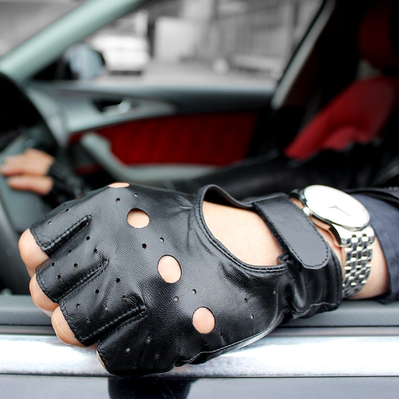 Rough Leather Gloves Goatskin Water-Resistant Scratch-Free Winter Motorcycle Gloves Outdoor for Men and Women | Sansoti