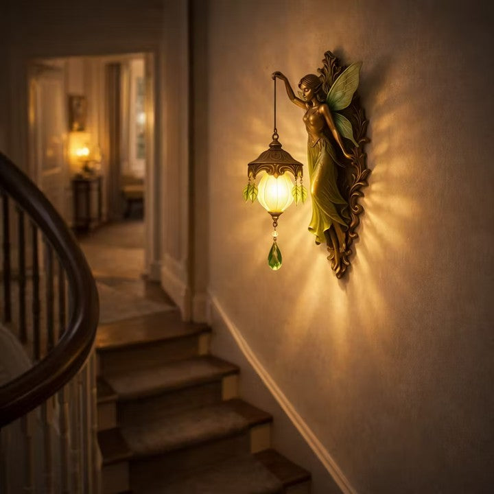 Handmade wall lamp with LED lighting fantasy figures – magical ambient lighting for living room bedroom – wireless wall decoration with warm white light | Sansoti