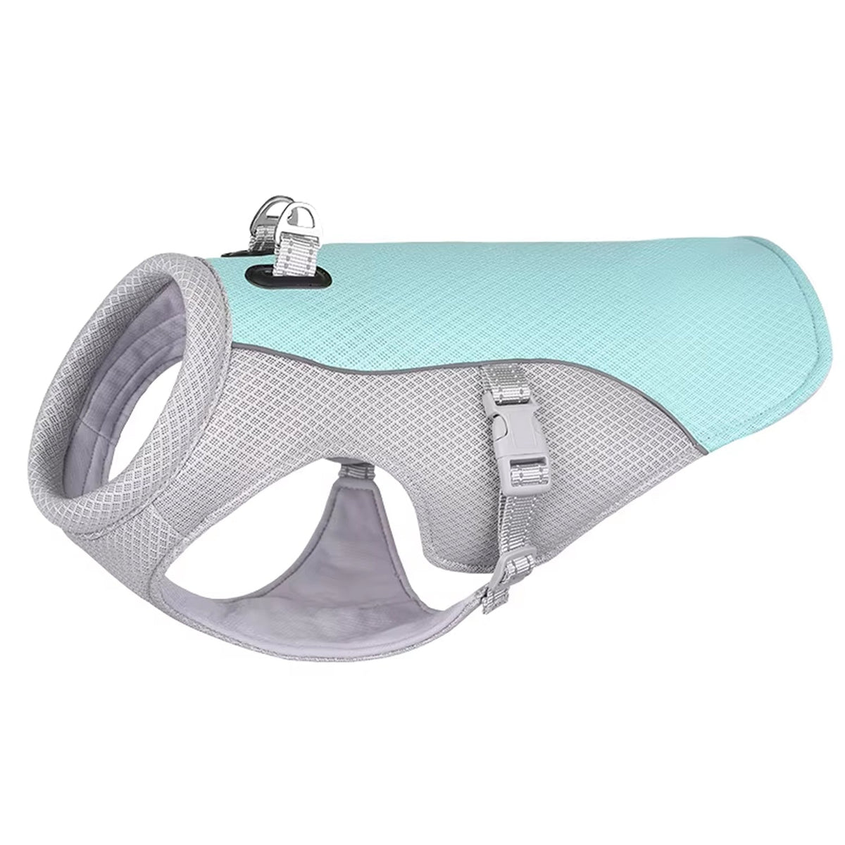 Gilet rafraîchissant pour chien activé par l’eau, en mesh respirant, harnais réfléchissant avec attache pour laisse, pour les promenades estivales | Sansoti