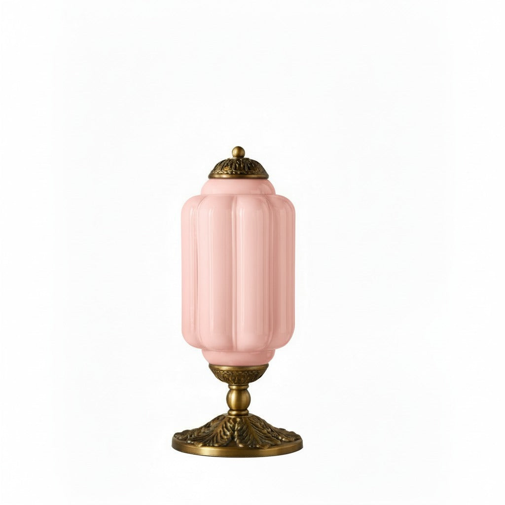Lampe de table en verre avec design festonné style vintage chambre salon éclairage d’accent noir laiton verre mat | Sansoti
