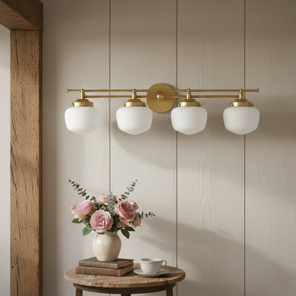 Globe Wall Lamp Classic Bathroom Schoolhouse Lighting Matte Opal Glass for Mirror and Sink | Sansoti