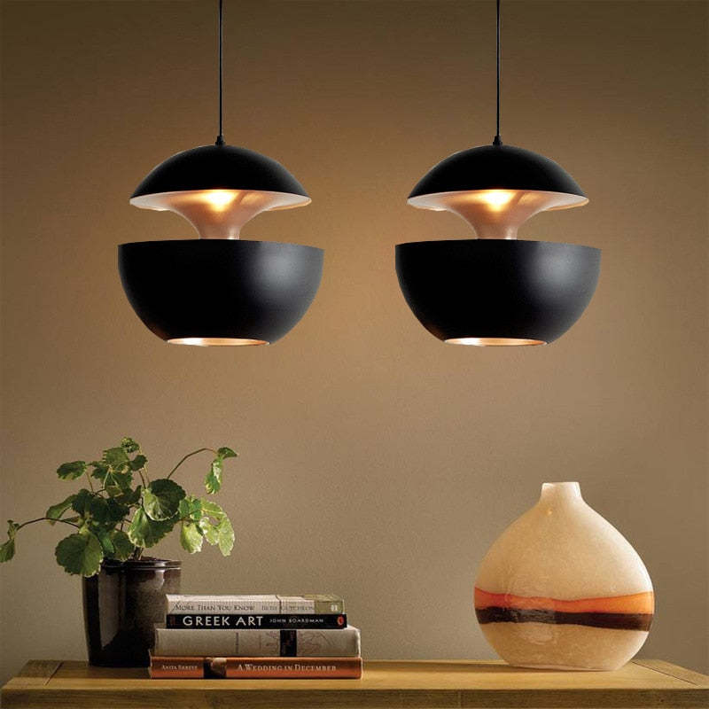 Elegant LED Ceiling Lamp Black-White Modern Design Round Aluminum Dining Area Bedroom Living Room Warm Dimmable Light Scandinavian Interior Stylish | Sansoti