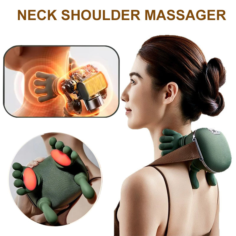 Neck Massager with Heat Function and 4D Kneading System | Wireless Rechargeable | Sansoti