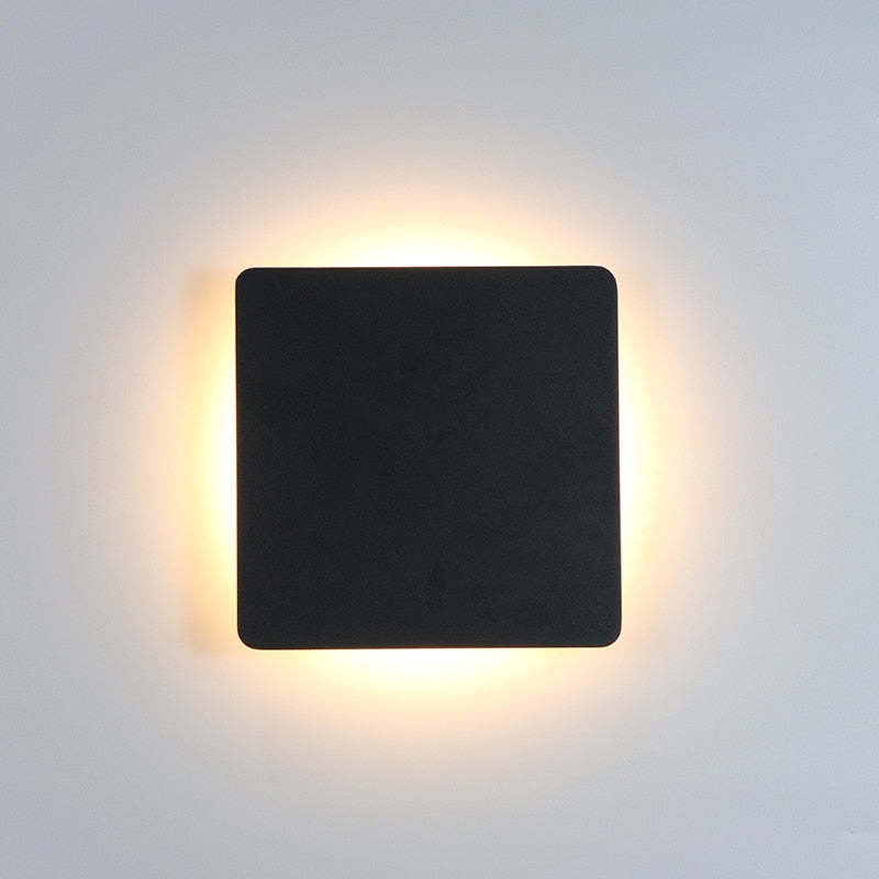 Minimalistische LED Buitenlamp Wandverlichting Metaal Rond Vierkant Waterdicht IP65 Tuinverlichting voor Gang Terras | Sansoti