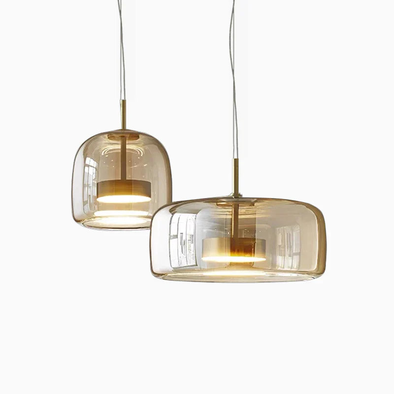 Glas Pendelleuchte mit LED Beleuchtung Modernes Design Wohnzimmer Schlafzimmer | Sansoti