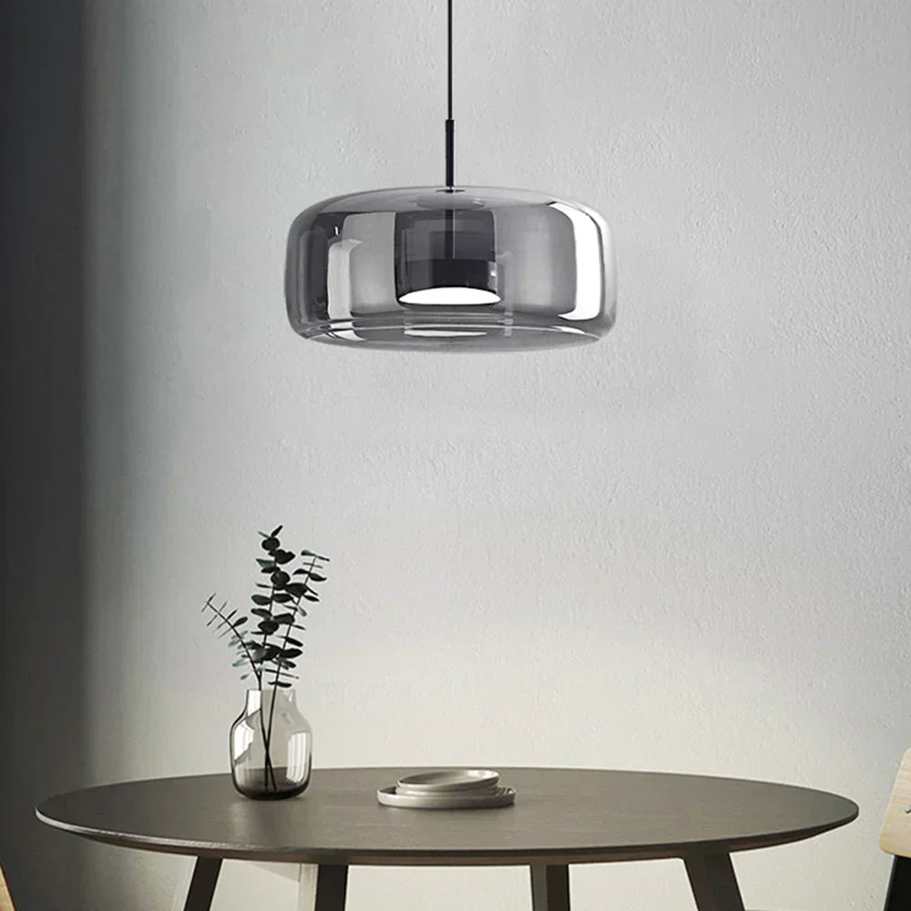 Glas Pendelleuchte mit LED Beleuchtung Modernes Design Wohnzimmer Schlafzimmer | Sansoti