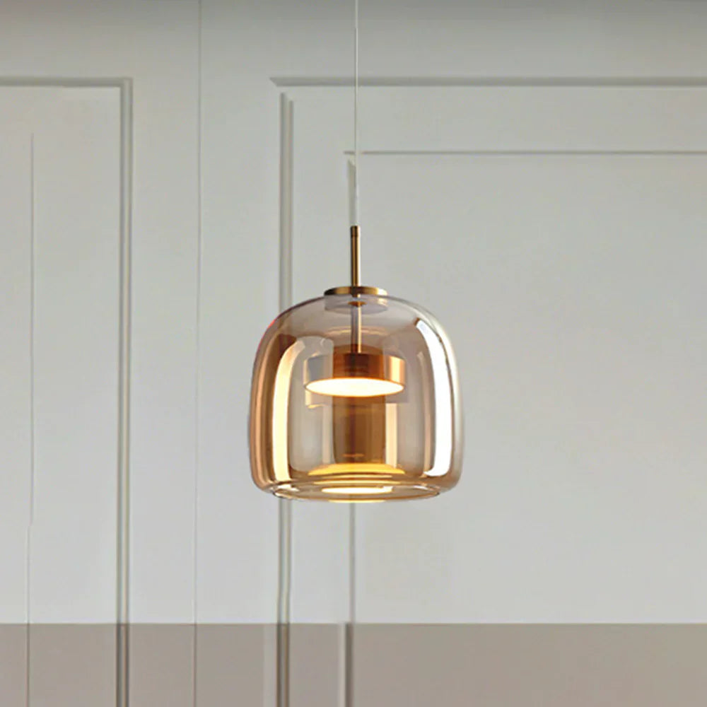 Glas Pendelleuchte mit LED Beleuchtung Modernes Design Wohnzimmer Schlafzimmer | Sansoti