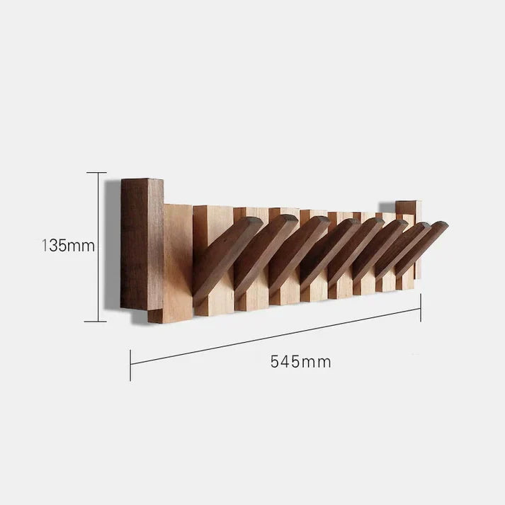 Wandkapstok Hout Piano Vormgeving 4-8 Haken Scandinavisch Design Hal Slaapkamer Garderobe Wand Opslag | Sansoti