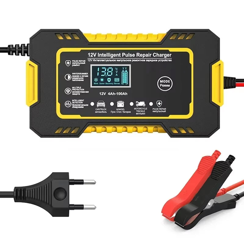 Intelligente Druppellader 12V met Temperatuursensor Herstelmodule Acculader voor Auto Motor Onderhoud | Sansoti