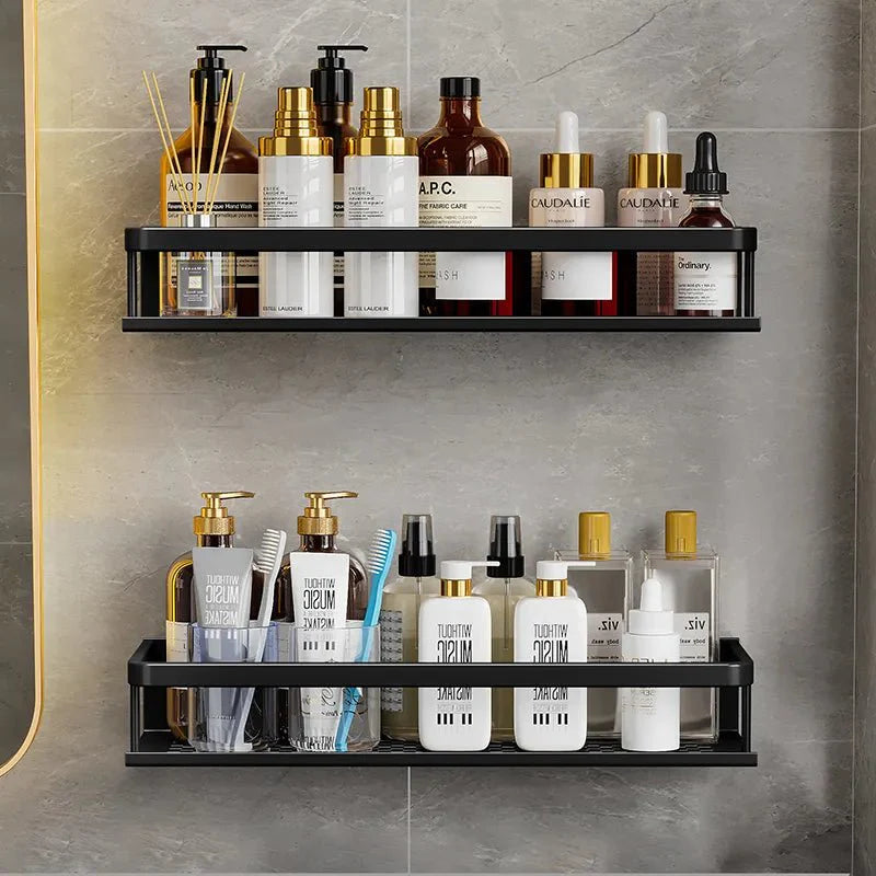 Wall Rack for Shower – Matte Black Aluminum, Rustproof & Minimalist | Sansoti