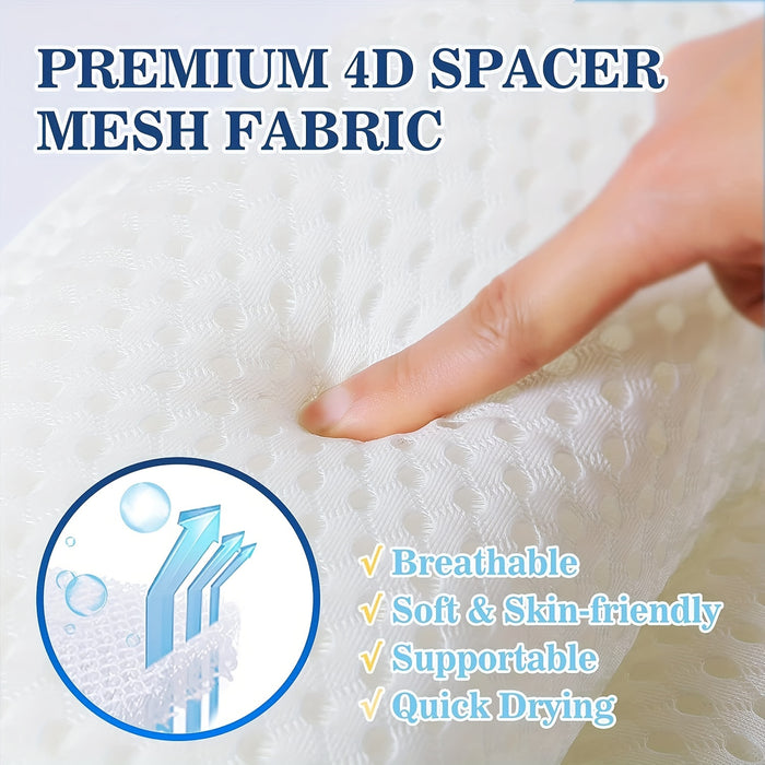 Coussin de bain luxe 4D maille aérienne avec soutien nuque et dos pour baignoire | Sansoti