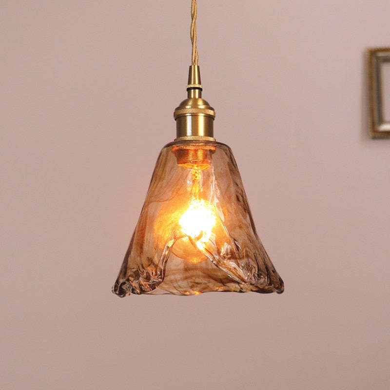 Hanglamp Glas Messing Industrieel Warm Licht Woonkamer Eetkamer Slaapkamer Retro Design E27 Fitting Sfeer | Sansoti