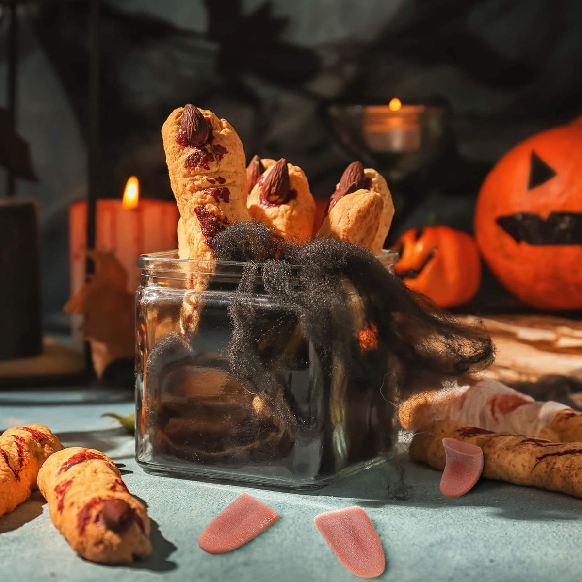 Straszny gumowy języczek Neptuna - zabawka dla dzieci i dorosłych, dekoracja na przyjęcie halloweenowe, żart, zabawny | Sansoti