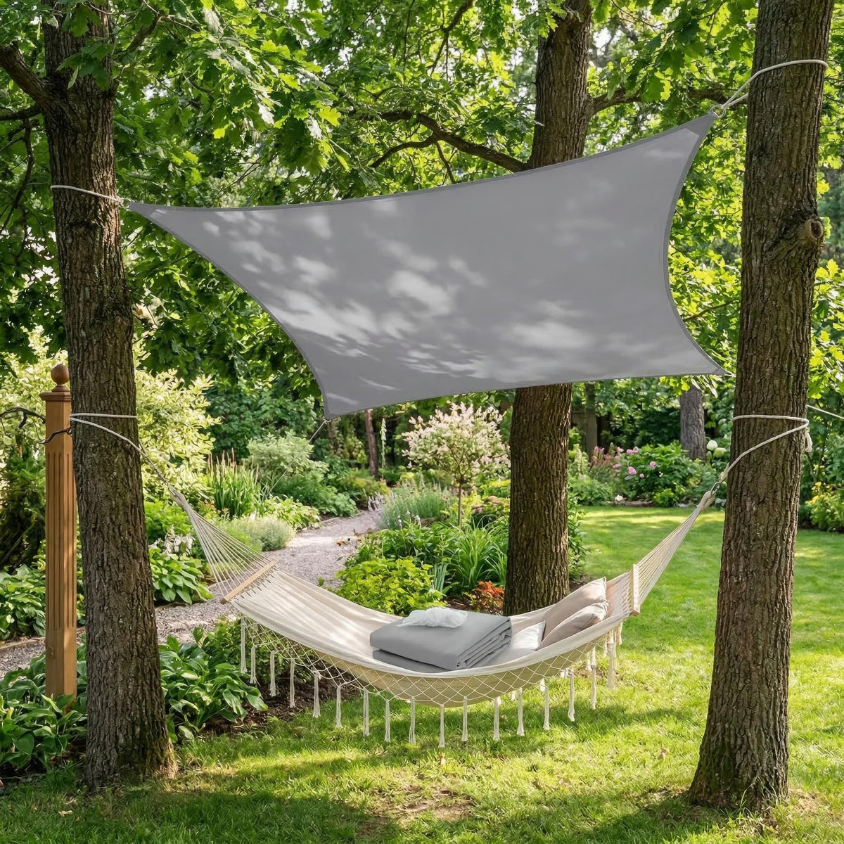 Waterproof Rectangular Shade Cloth for Terrace, Balcony, and Garden – Polyester UV Protection | Sansoti