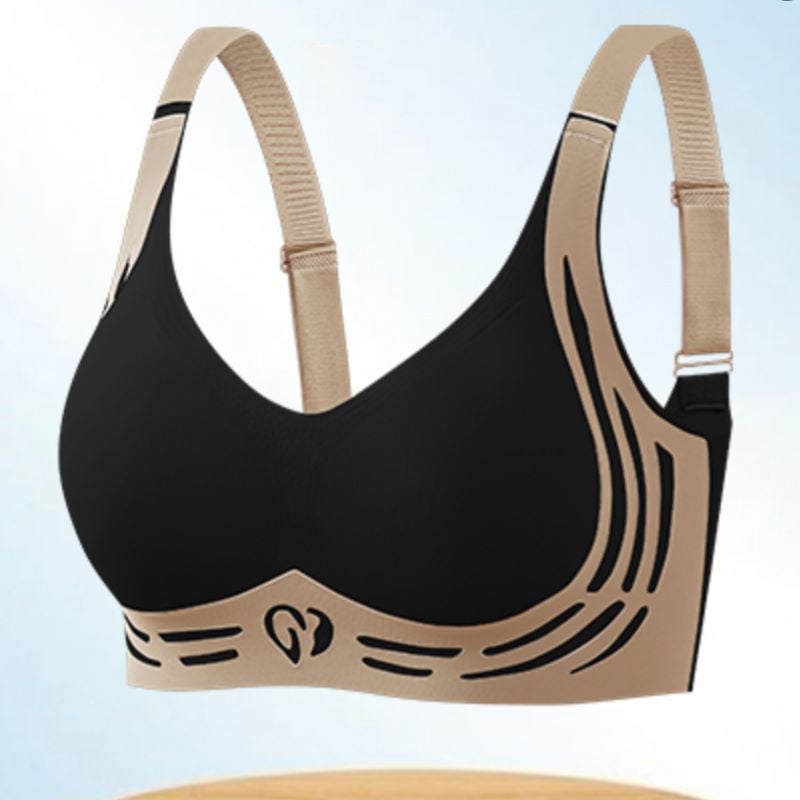 Wire-Free Push-Up Bra Wide Straps U-Back Comfortable Lift Support Soft Fit Women's Lingerie | Sansoti