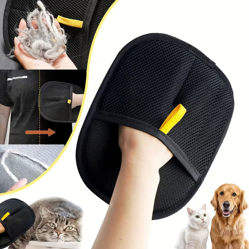 Pet Hair Removal Glove Double-Sided Silicone Grooming Glove for Dogs and Cats | Sansoti