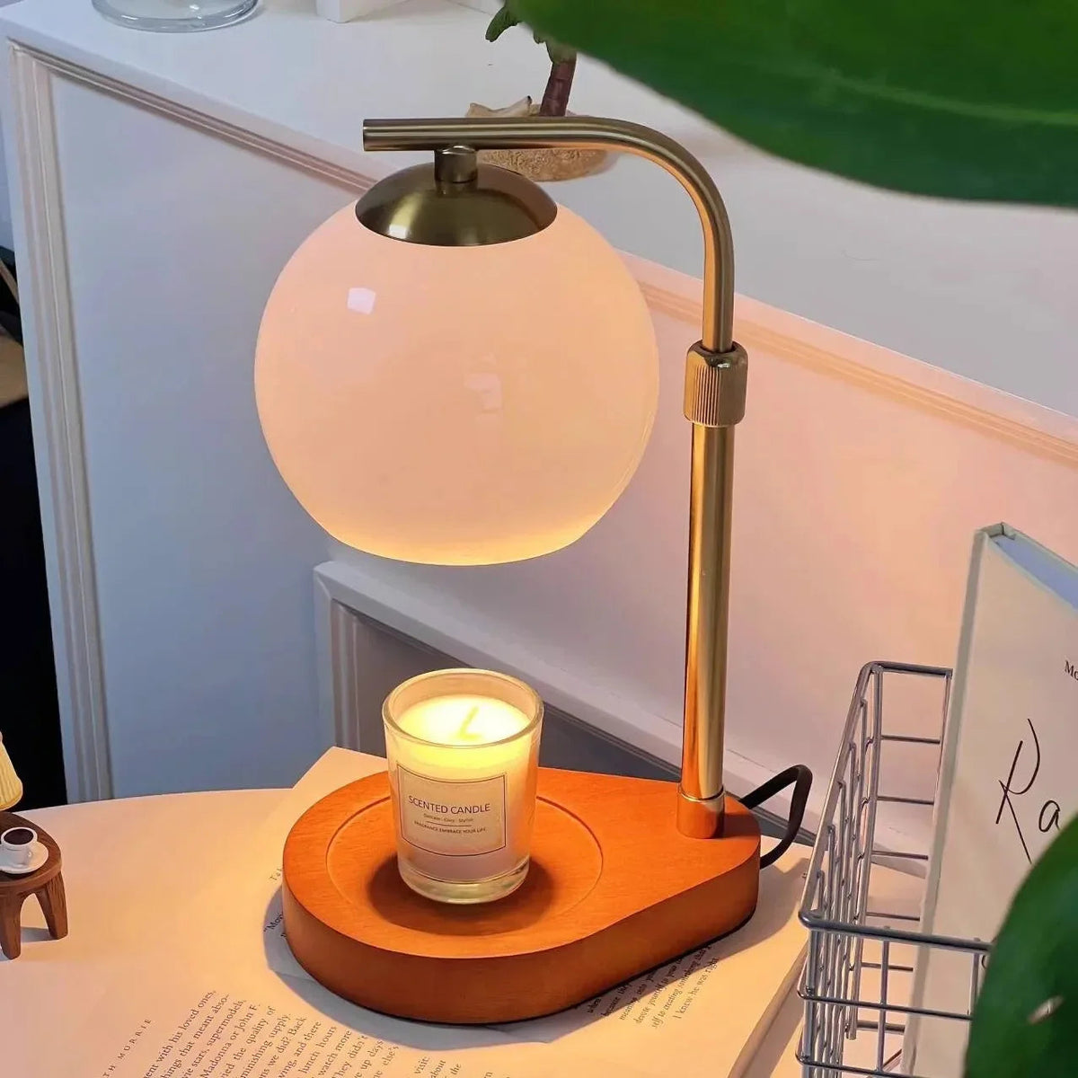 Lampa do podgrzewania świec, lampa stołowa bez płomienia, 33 cm, nowoczesny design | Sansoti