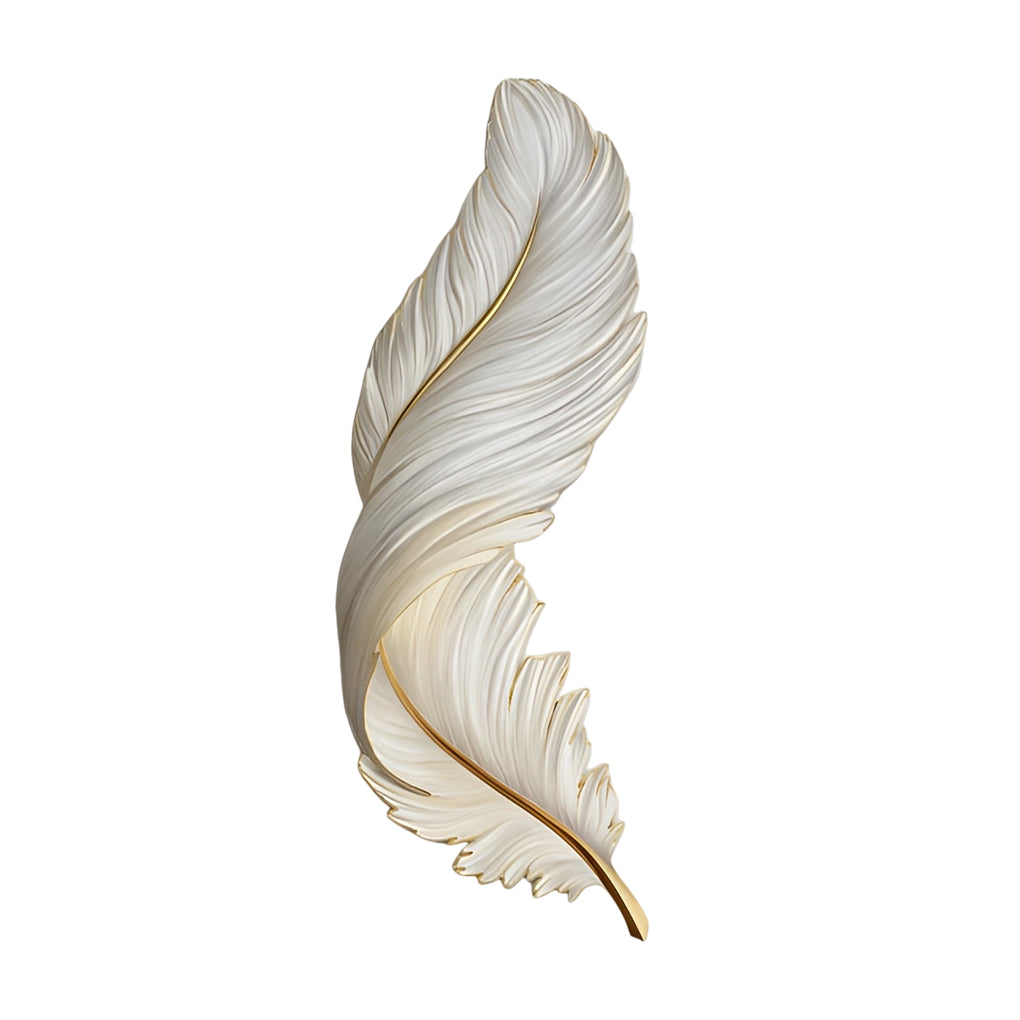 Artistic Feather LED Wall Lamp with Hidden Light Strip and Remote Control | Sansoti