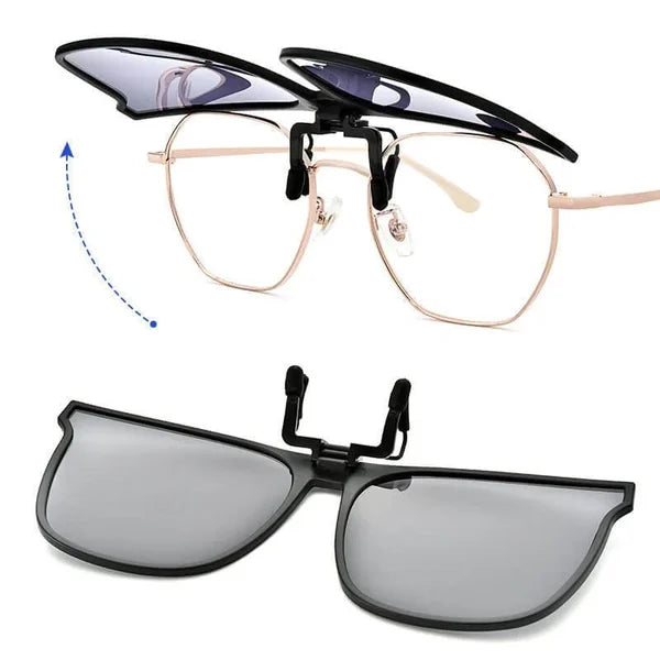 Clip-on lunettes de soleil avec embouts magnétiques Verres polarisants Protection UV400 pour porteurs de lunettes | Sansoti